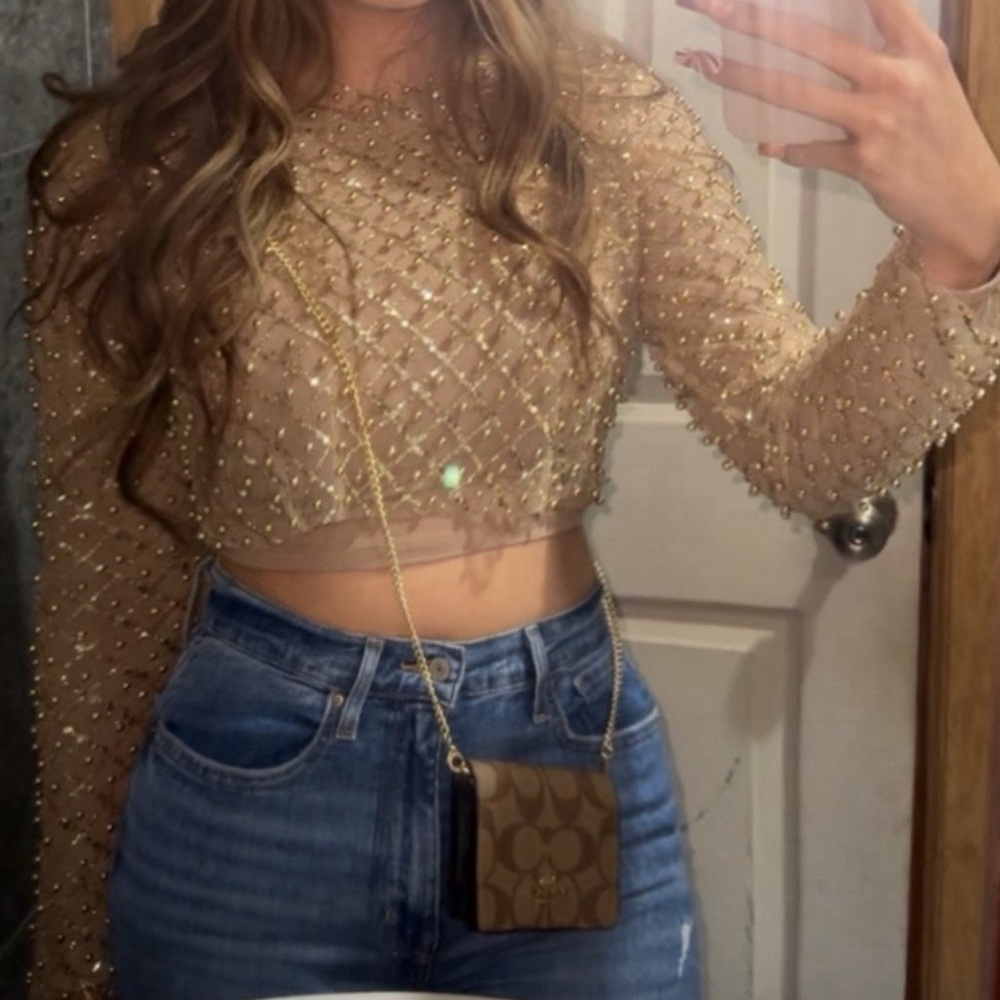 Gold Glitter Long Sleeve